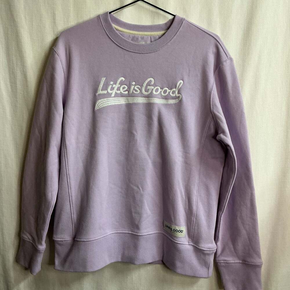 Life is Good Women's Lavender Crewneck Sweatshirt Size Small
